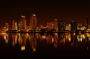 San Diego Skyline By Night