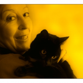 A Woman & A Black Cat