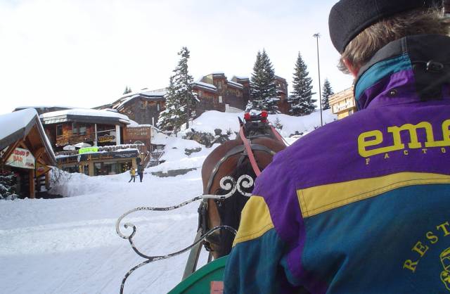 Arriving in the Ski resort in style! on a 