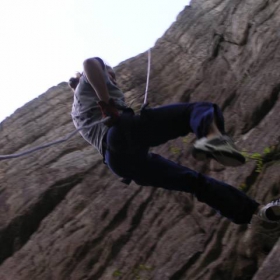 Repelling, action shot!