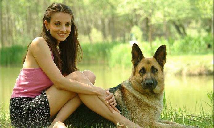 girl with a dog