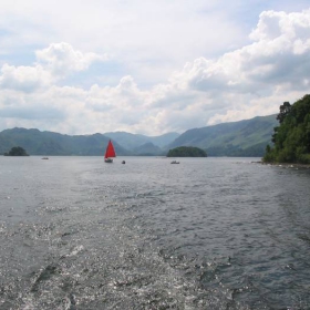 From a boat in a Lake District