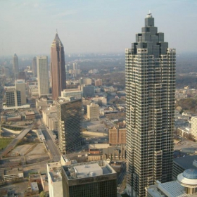 downtown Atlanta, GA - air view from WESTIN