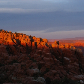 Sunset over Arches National Park