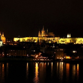 Golden Prague in the night