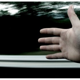 hand and road