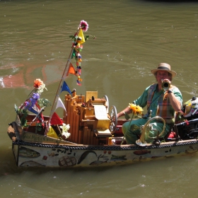 Funny musician in Amsterdam