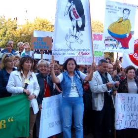 Протестът на учителите. Варна, 03.10.07 -1