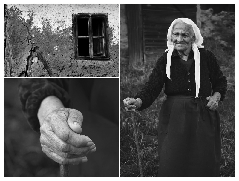 Сама със спомените си.