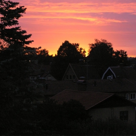 Sunset over the city