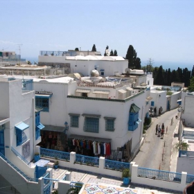 Sidi Bou Said, pogled ot pokriv