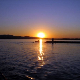 Sunset and a boat