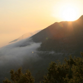 Sunset over the Montenegro mountain