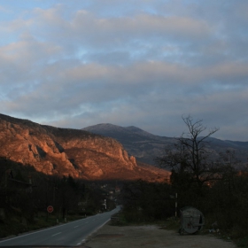 Sunset over the mountain