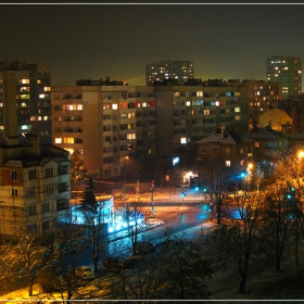 Нощна София-снежна,цветна и спокойна