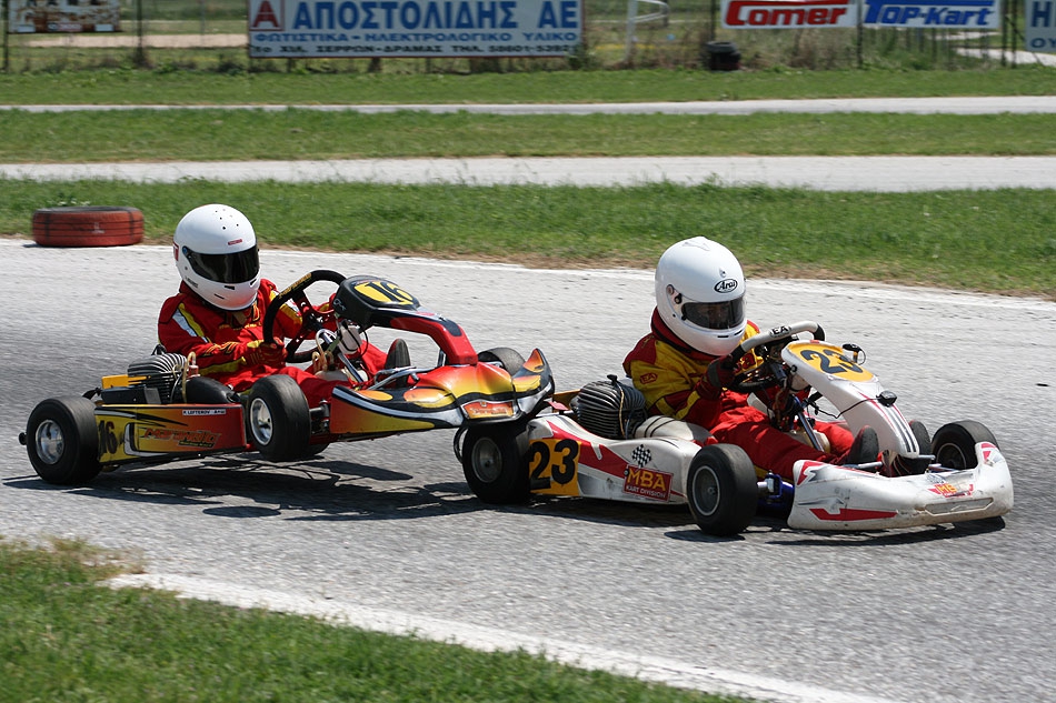CIK/FIA SEEKZ 2008, 1 кръг - Серес, Гърция -- Стефанос Еуморфопулос (23), Павел Лефтеров (16), клас Мини