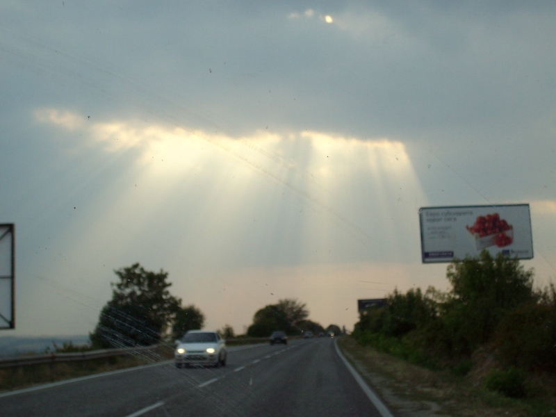 when god descends from heaven.... [stay safe in a car !!! ]