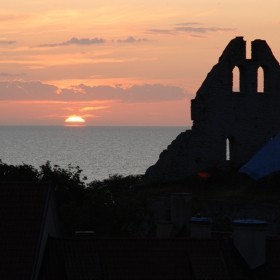 Sunset over Gotlands capital Visby