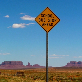 School Bus Stop Ahead