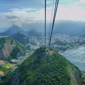 Рио де Жанейро-на слизане от Захарната глава -395 м-Sugar Loaf