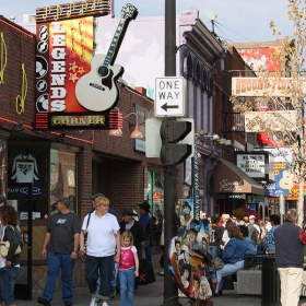 The street of the live music