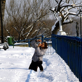 Ето така се снима в снега