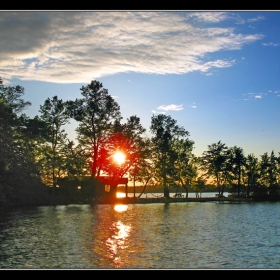 Sunset and a cabin (a la John Constable)