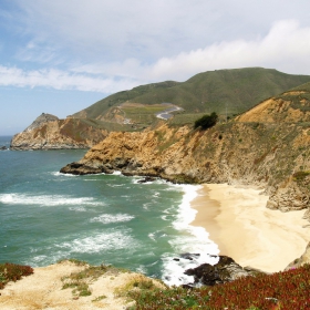 The coast of the Pacific Ocean near Half Moon Bay, California