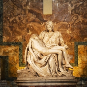 The Pietà sculpted by Michelangelo