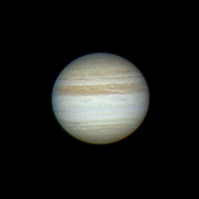Юпитер близо до опозиция (14.09.2010), заснет с телескоп Celestron C8 и NexImage планетарна камера с 2.5x Powermate леща