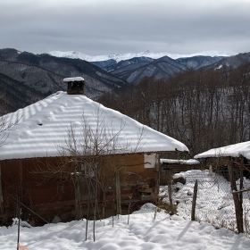 сама в снега