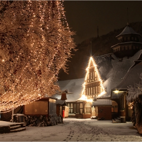 8-ми  декември 2010,  21:30  в парка... стъпки по снега.. :)