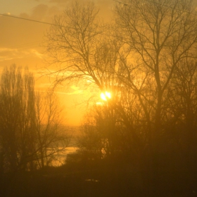 sunset view from the train