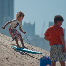 sand surfing