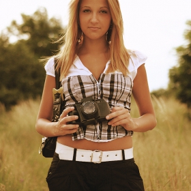 Girl with photo camera