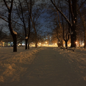 Зимна нощ в парк Русе