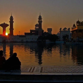 Spiritual sunrise at Golden Temple