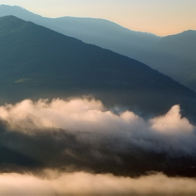 Clouds and mountains