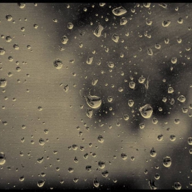 Raindrops on the window pane