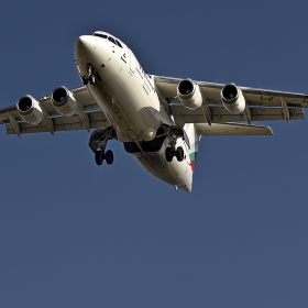 British Aerospace BAe 146-300 на националния ни превозвач  Bulgaria Air каца на летище София