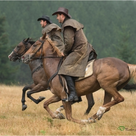 Riders in the rain