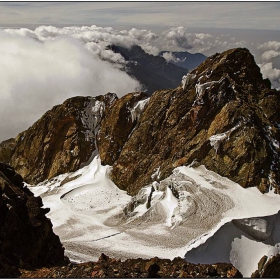 Rwenzori mountain - peak of Margherita 5109m  поглед към Alexanderia  5091 m .