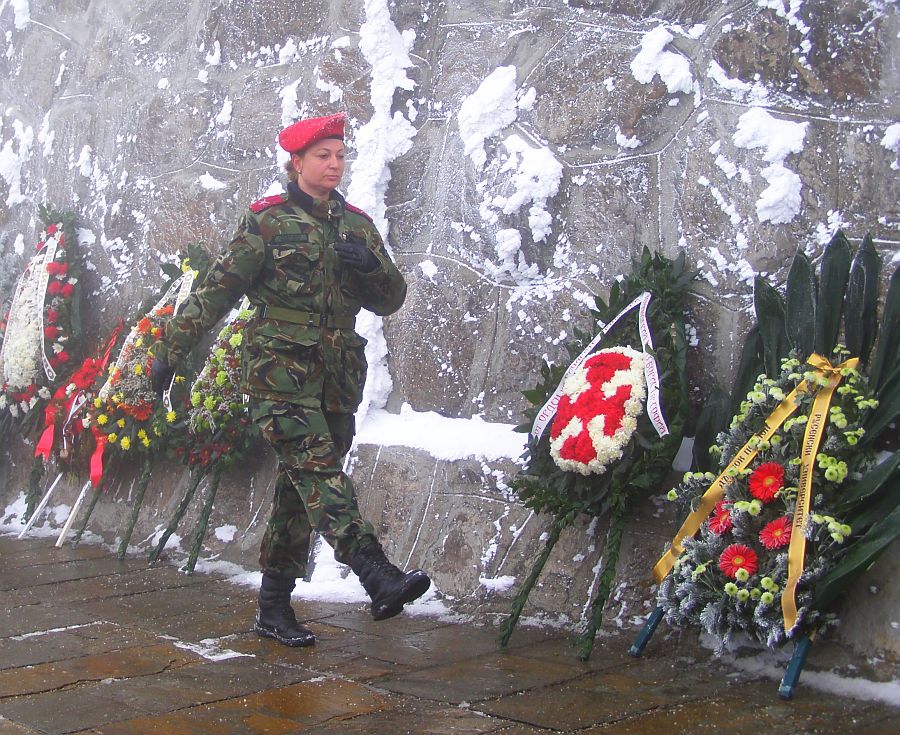 Полагане венци в памет на загиналите...