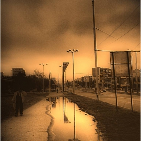 walking down the street