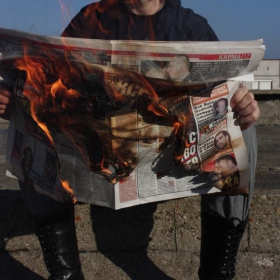 Burning pornography
