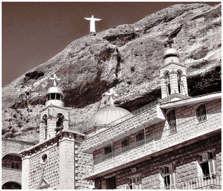 Маалула, Сирия - Исус на скалата