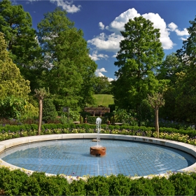 Flower Garden Walk - Панорама на фонтана - Лонгууд Гардънс, Пенсилвания