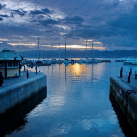 Залез в лагуната на Knysna