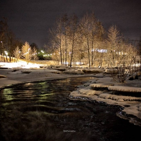 night and the Vantaa river
