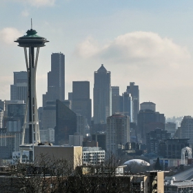 Утро (Space Needle, поглед от Queen Anne Hill -Seattle)